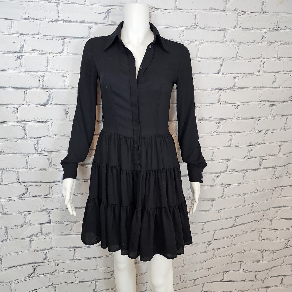 Louis Vuitton Uniforms Black Tiered Shirt Dress